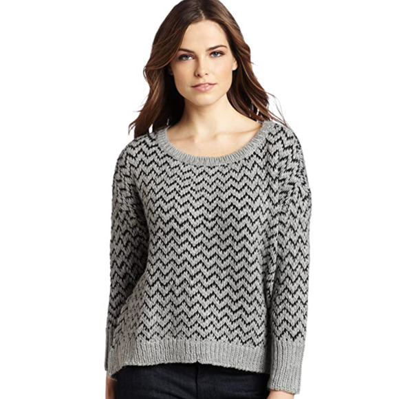 JOIE Nico Chevron Sweater Womens XS Extra Small Wool Blend Pullover Long Sleeve - Picture 12 of 13